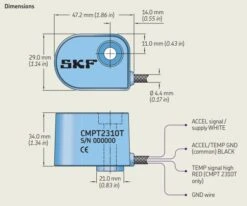 CMPT 2310TA, SKF, Mining Group ? Intrinsically Safe Accelerometer (IEXEcx / ATEX Certified), 100mV/g, Temp, 5m Cable -Electro Mechenical Shop SKF CMPT2310T p1drawing 5