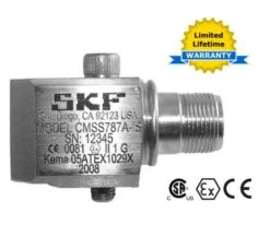 CMSS 787A-M8-IS, SKF, Agency Approved Accelerometer With Side Exit, Intrinsically Safe (IS) Rated. (XDCR, ACCL, IS, CA, KEMA, LO PF, M8)